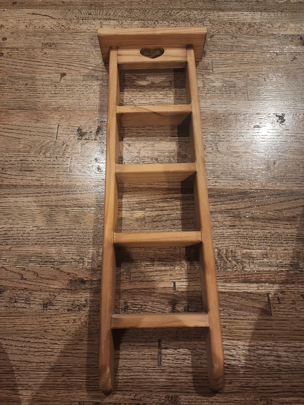 Wooden Trinket Wall Ladder - Natural Brown